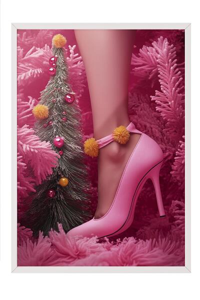 Postifull White Framed Painting, Artistic Design Wall Painting, New Year's Comfort Series No:108787