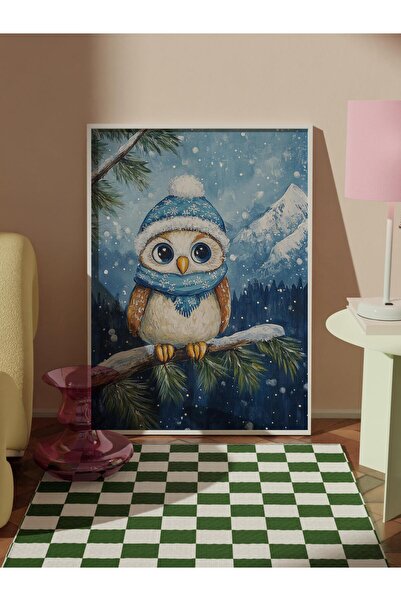 Postifull Tablou cu rama alba, pictura de perete cu design artistic, seria Comfort de Anul Nou NR:108758