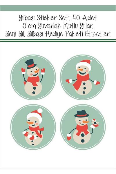 Lizpo Decor New Year Sticker Set, 40Pcs 5cm Round Happy New Year, New Year, New Year Gift Package Labels