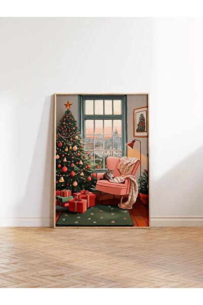 Postifull Wooden Framed Painting, Poster and Frame Set, New Year Comfort Series No:108802