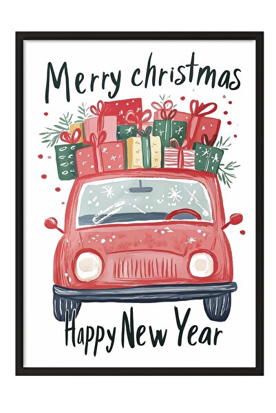 Postifull Black Framed Painting, Poster and Frame Set, New Year Comfort Series No:108773
