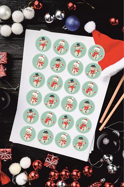 Lizpo Decor New Year Sticker Set, 40Pcs 5cm Round Happy New Year, New Year, New Year Gift Package Labels