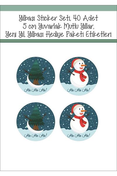 Lizpo Decor New Year Sticker Set, 40Pcs 5cm Round Happy New Year, New Year, New Year Gift Package Labels
