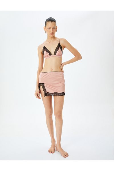 Koton Pyjamahose aus Satin – Minirock mit Spitzendetail