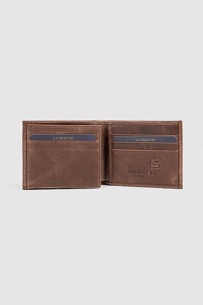La La'Graccio Paris Мъжки портфейл от естествена кожа La'Graccio Paris, цвят Crazy Brown