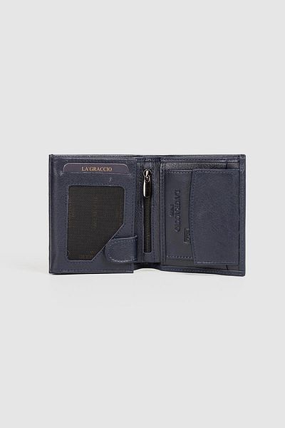 La La'Graccio Paris Ανδρικό πορτοφόλι La'Graccio Paris από γνήσιο δέρμα Navy Blue