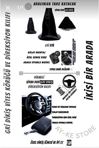 dymbown FIAT GRANDE PUNTO Uyumlu Aksesuar oto,araç direksiyon kılıfı Dikişli ...