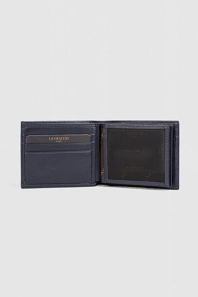La La'Graccio Paris Ανδρικό πορτοφόλι La'Graccio Paris από γνήσιο δέρμα Navy Blue