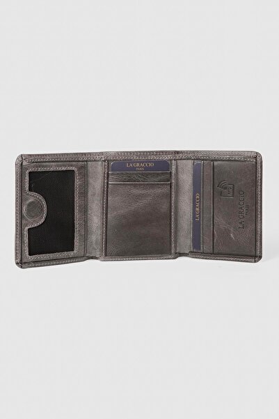 La La'Graccio Paris La'Graccio Paris Genuine Leather Men's Wallet Crazy Gray