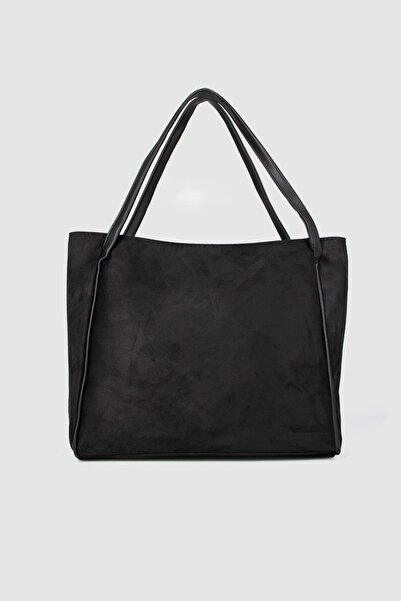 La La'Graccio Paris Loop Women's Shoulder Bag Black Suede