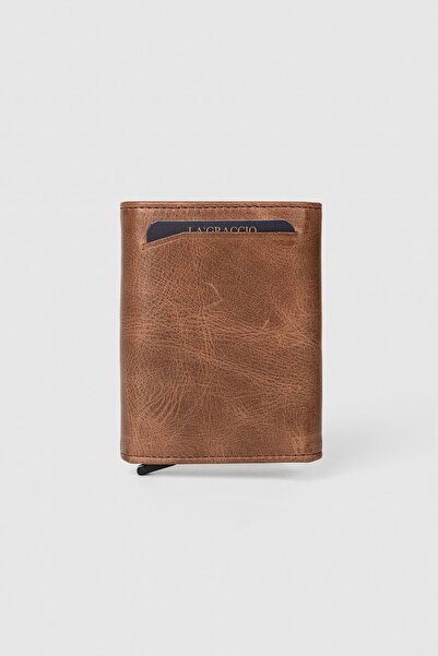 La La'Graccio Paris La'Graccio Paris Genuine Leather Mechanismed Men's Wallet Crazy Coffee