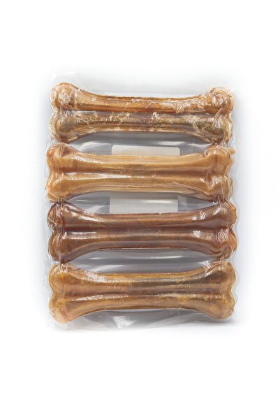 Eva & Wall-e Köpek Kemiği 12 Cm Naturel Pres Kemik 4’lü – Ham Sığır Derisinden Doğal Çiğneme Kemiği