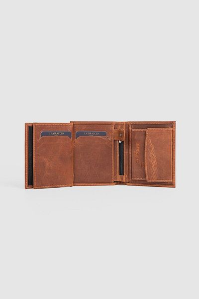 La La'Graccio Paris La'Graccio Paris Genuine Leather Men's Wallet Crazy Tan