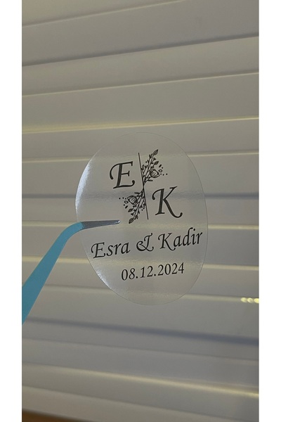 arl etiket tasarım dijital baskı merkezi Şeffaf Etiket 4x5 cm 21 Adet Söz, Ni...