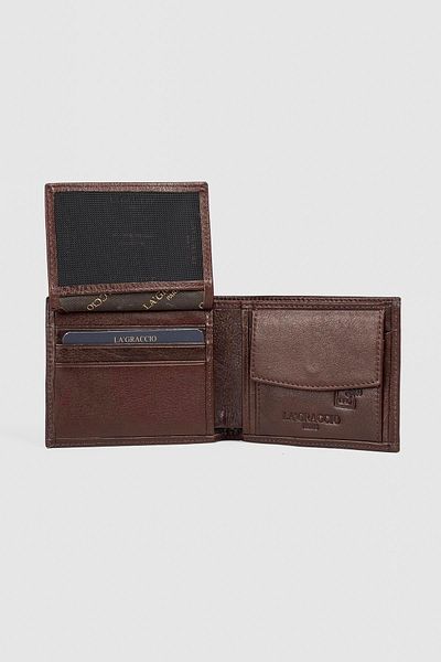 La La'Graccio Paris Мъжки портфейл от естествена кожа La'Graccio Paris, кафяв