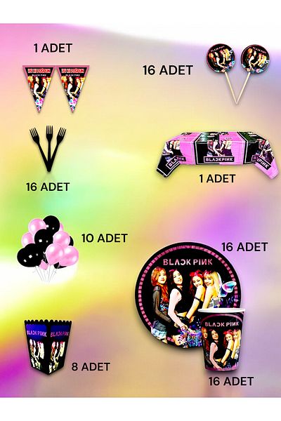 VibeHome Blackpink Themed Luxury Set for 16 - Birthday Party and Fun Events
