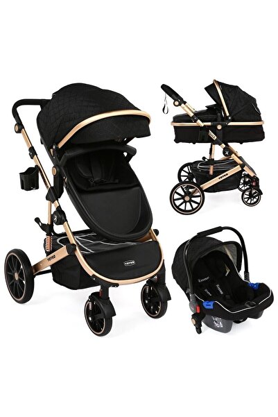 YOYKO Ultra Lüx Capsule Egg Travel Sistem Bebek Arabası Siyah Rose