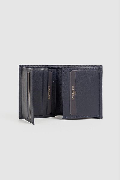 La La'Graccio Paris Ανδρικό πορτοφόλι La'Graccio Paris από γνήσιο δέρμα Navy Blue