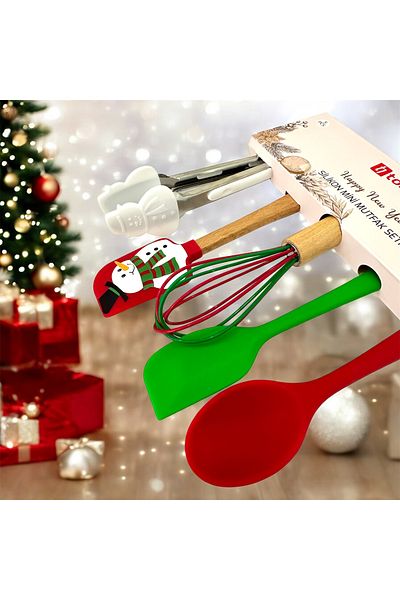 vanilinkitchen Happy New Year Silikon Mini Mutfak Seti - 5 Parça (YILBAŞI ÖZEL)
