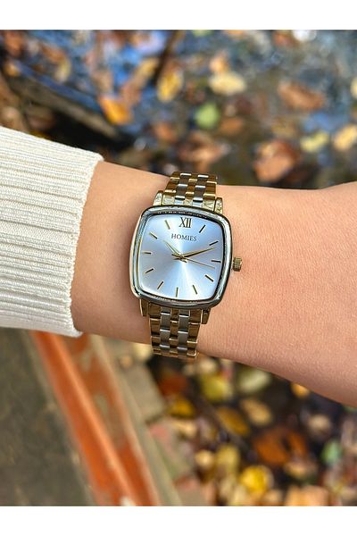 Homies Square Women's Wristwatch Stainless Steel Band 3 Atm Waterproof