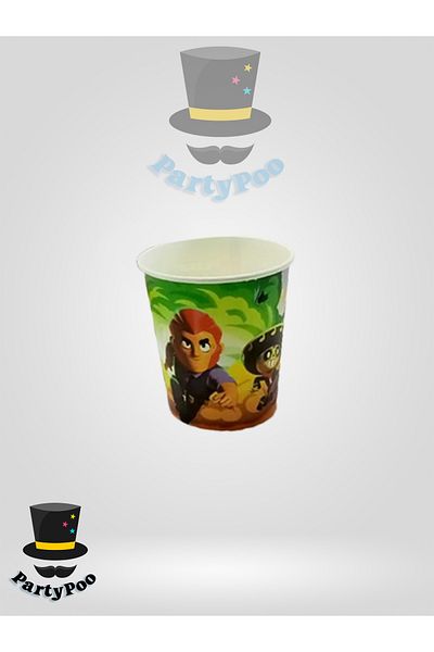 PartyPoo Σετ πιάτων και κούπες με θέμα Brawl Stars για 16 άτομα Προμήθειες και διακοσμήσεις για πάρτι