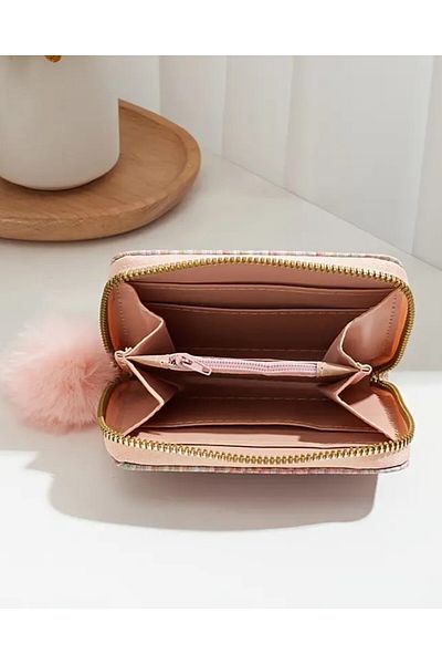 DOODLE Stylish Mini Wallet for Women - Faux Leather, Zip Closure, Id Card Slots