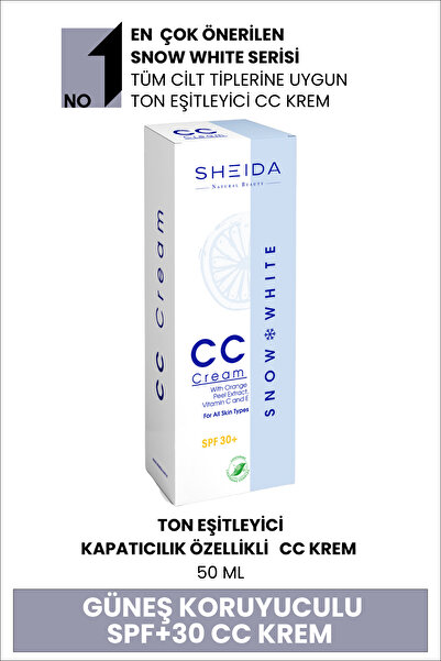 Sheida Snow Whıte Leke Açıcı ve Cilt Tonlayıcı Spf 30 CC Krem