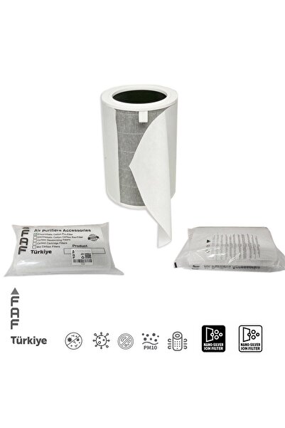 FAF FİLTRE 10 Adet Xiaomi Air Purifier 1/2h/2c/2s/3h/3c/pro Nano Gümüş Iyonlu...