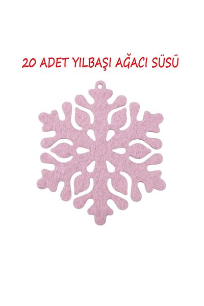 Next Craft Christmas Tree Ornament Snowflake 20 Pieces 3 mm Felt 6X6.5 cm