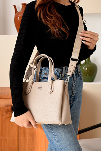 Just Polo Women's New Season Embossed Patterned Hand and Shoulder Bag 234113 Mh