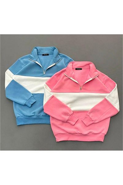 woonkey UNISEX OVERSIZE ΦΟΥΤΕΡΦΟΡΤΙ ΜΕ ΦΕΡΜΟΥΑΡ ΡΟΖ ΜΠΛΕ ΣΕΤ 2 ΤΕΜΑΧΙΩΝ