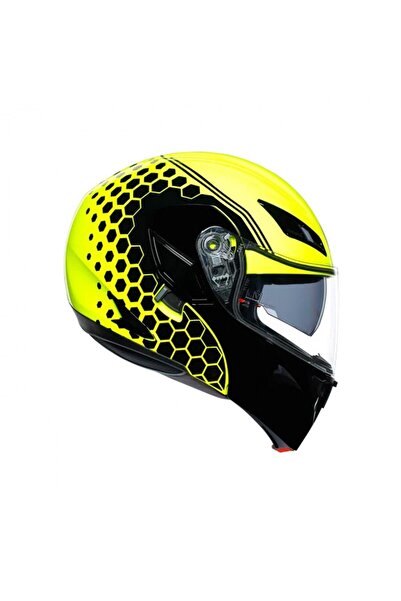 AGV COMPACT ST DETROIT ÇENE AÇILIR KASK SARI-SİYAH