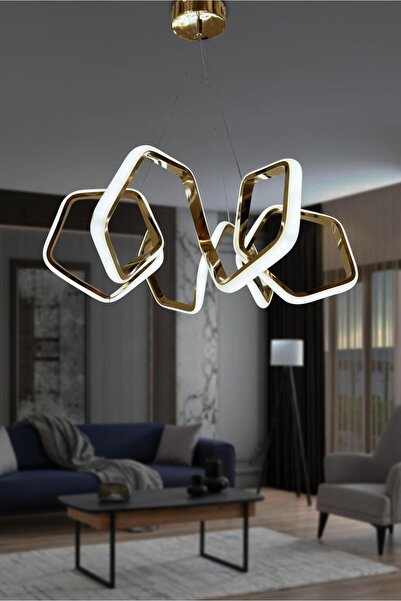 RSCOLLECTIONS Kıvrım Köşeli Yeni Sezon Modern Sarkıt Aydınlatma Led Avize