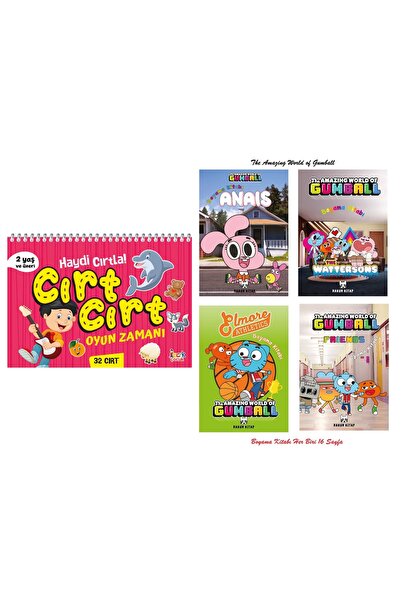 Bıcırık Çocuk Squeaky Velcro Playtime 4 Pieces of 16 Pages Licensed Gumball C...