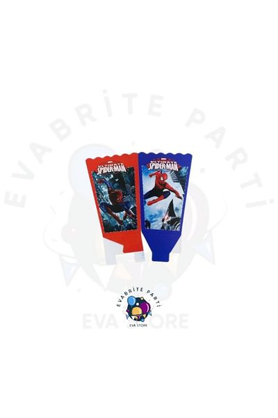 Evabrite Spiderman Spiderman Themed Cardboard Popcorn Corn Box 8 Li - Birthday Party Set Supplies