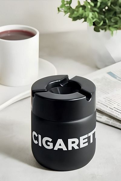 Melkan Home Odorless Glass Ashtray, Odorless Cigarette Ashtray with Apparatus Suitable for 3 Different Cigarette Sizes