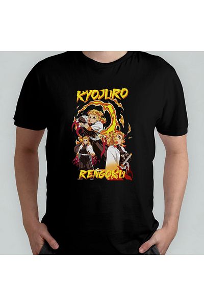 Pixxa Μπλουζάκι Rengoku Demon Slayer Crew Neck 100% βαμβακερό - Μοντέλο 2
