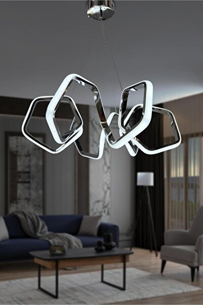 RSCOLLECTIONS Kıvrım Köşeli Yeni Sezon Modern Sarkıt Aydınlatma Led Avize