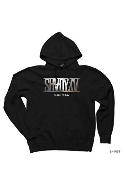 WAKHA سويت شيرت بقلنسوة أسود بشعار Eminem Shady XV