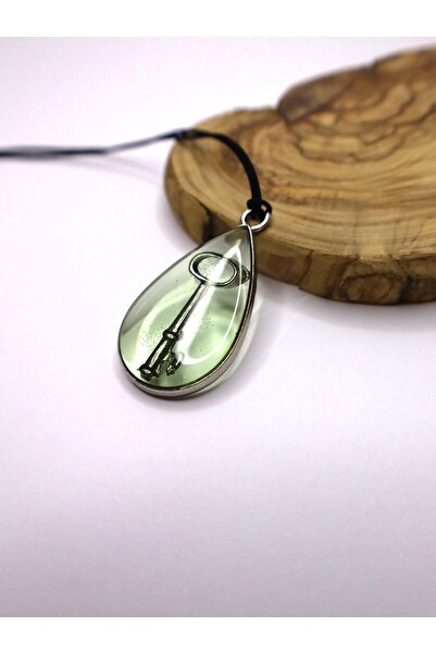 Tabiart Anahtar Figürlü Turkuaz El Yapımı Epoksi kolye