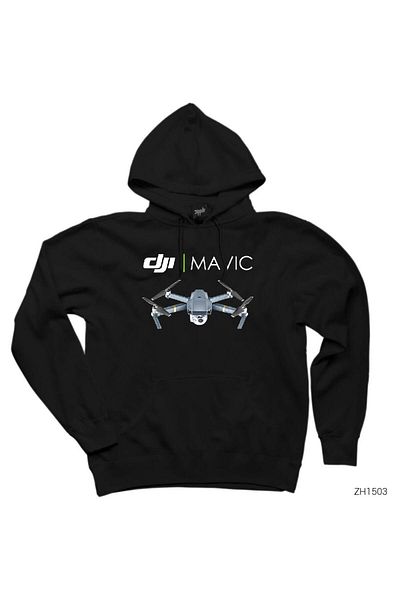 CrowsGate Dji Mavic Pro Black Hooded Hoodie Sweatshirt