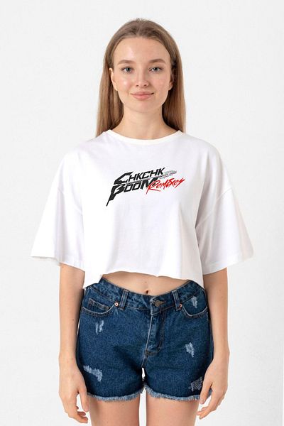 Tshirthane Stray Kids Chk Chk Boom White Women's Crop Tshirt