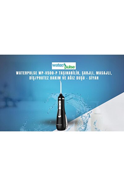 waterpulse Water Flosser V500 Kablosuz Taşınabilir Ağız Duş Bakım Seti Siyah