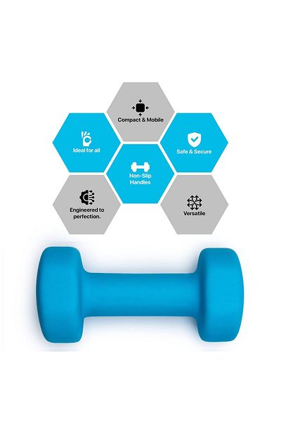 KETTLER Neoprene Dumbbell Coated | Non-slip Grip | German Technology | Ideal For Men & Women