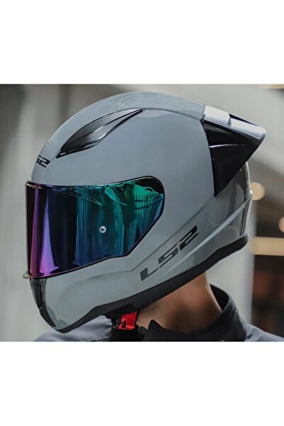 LS2 Rapıd 2 Race Nardo Gri  Fullface Motosiklet Kaskı Gökkuşağı Camlı