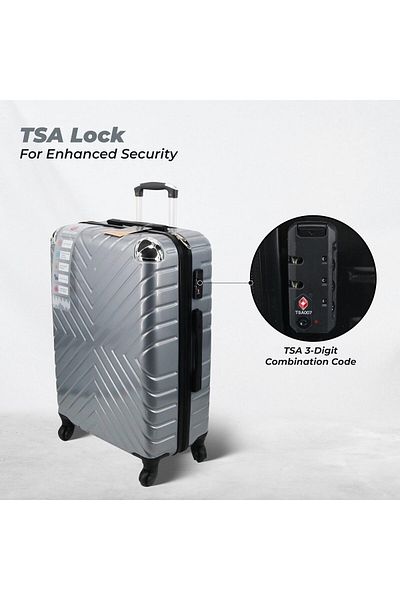 Endless Set Of 2 Luggage Trolleys | 55cm & 75cm | Hardsided Suitcase With Tsa Lock | Abs | Grey