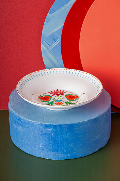 İSTANBUL PORSELEN İstanbul Porselen Nar Fine Bone Çukur Tabak Mavi 22 cm