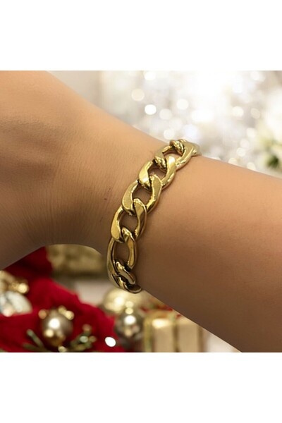 By Semra ÇELİK KALIN ZİNCİR GOLD UNİSEX BİLEKLİK