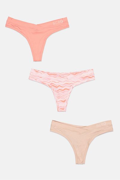 Bcbgeneration Women 3 Pieces Abstract Print Panty, Pink