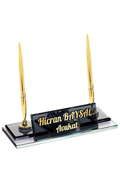 Sentez Masa Üstü İsimlik Kristal Kabartma Yazılı Masa İsimliği